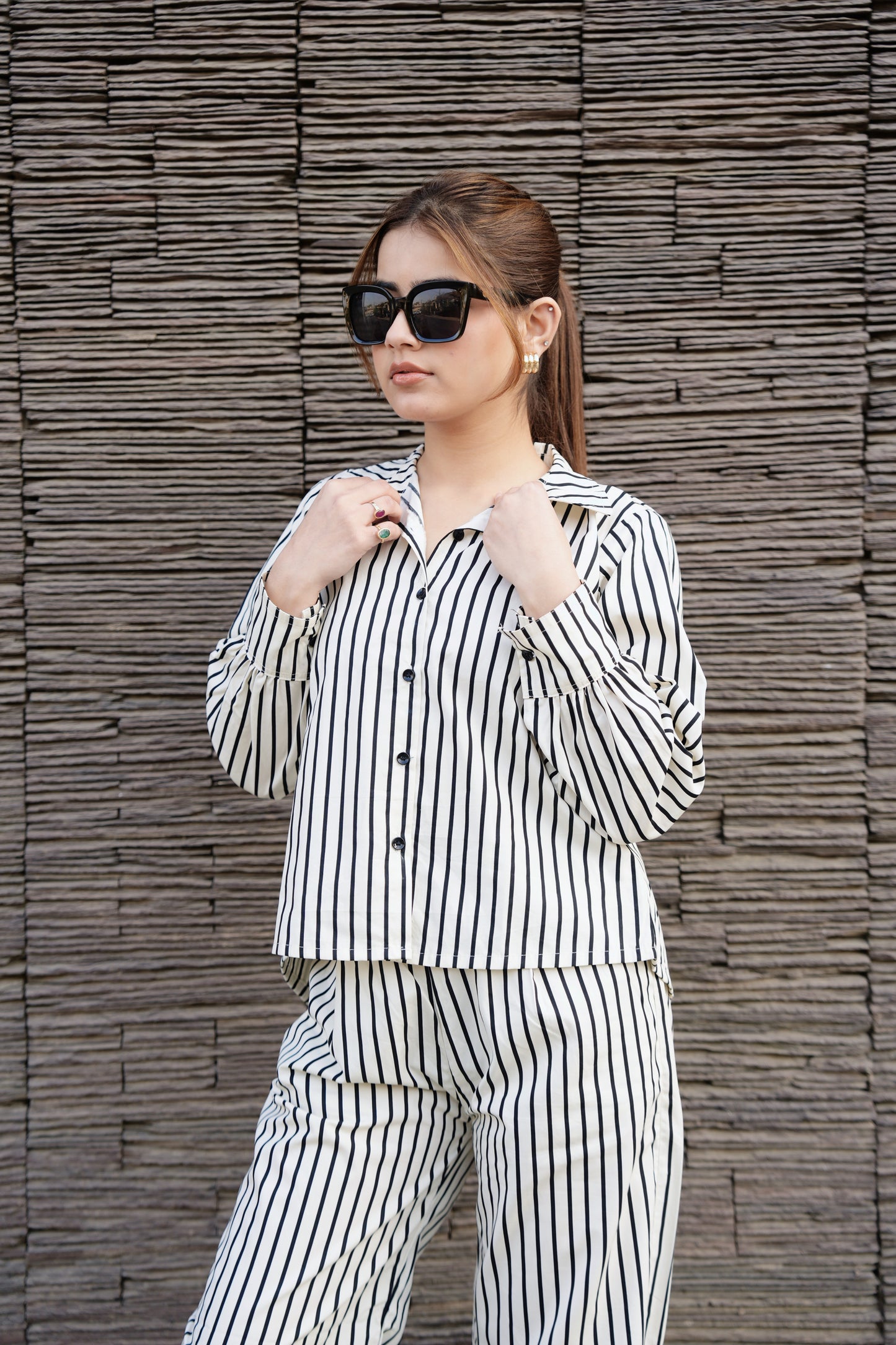 Peak-a-Back Striped Set